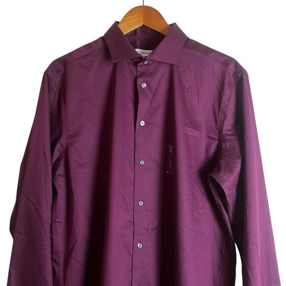 NWT! Calvin Klein maroon infinite non iron button down shirt - Picture 2 of 12